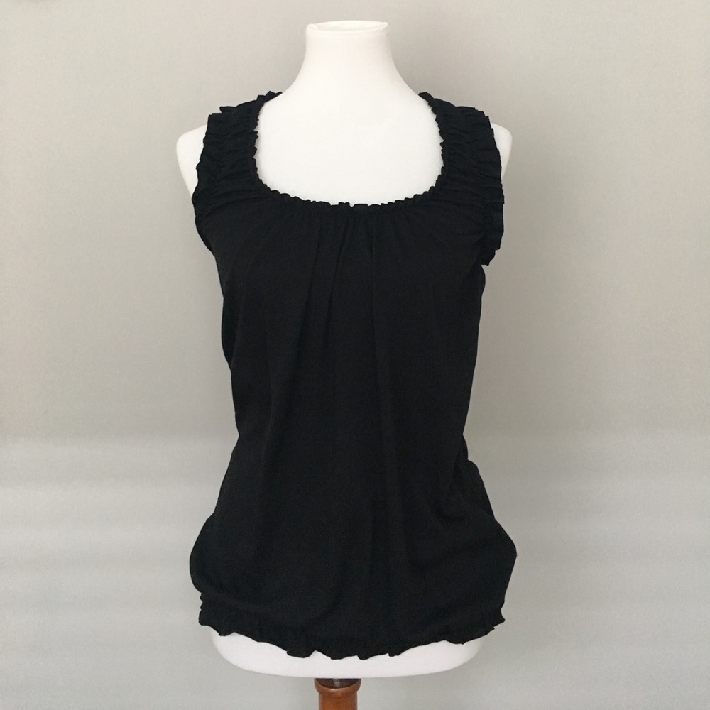 Black Ruffle Raceback Tank Top Size Small - Picture 5 of 8
